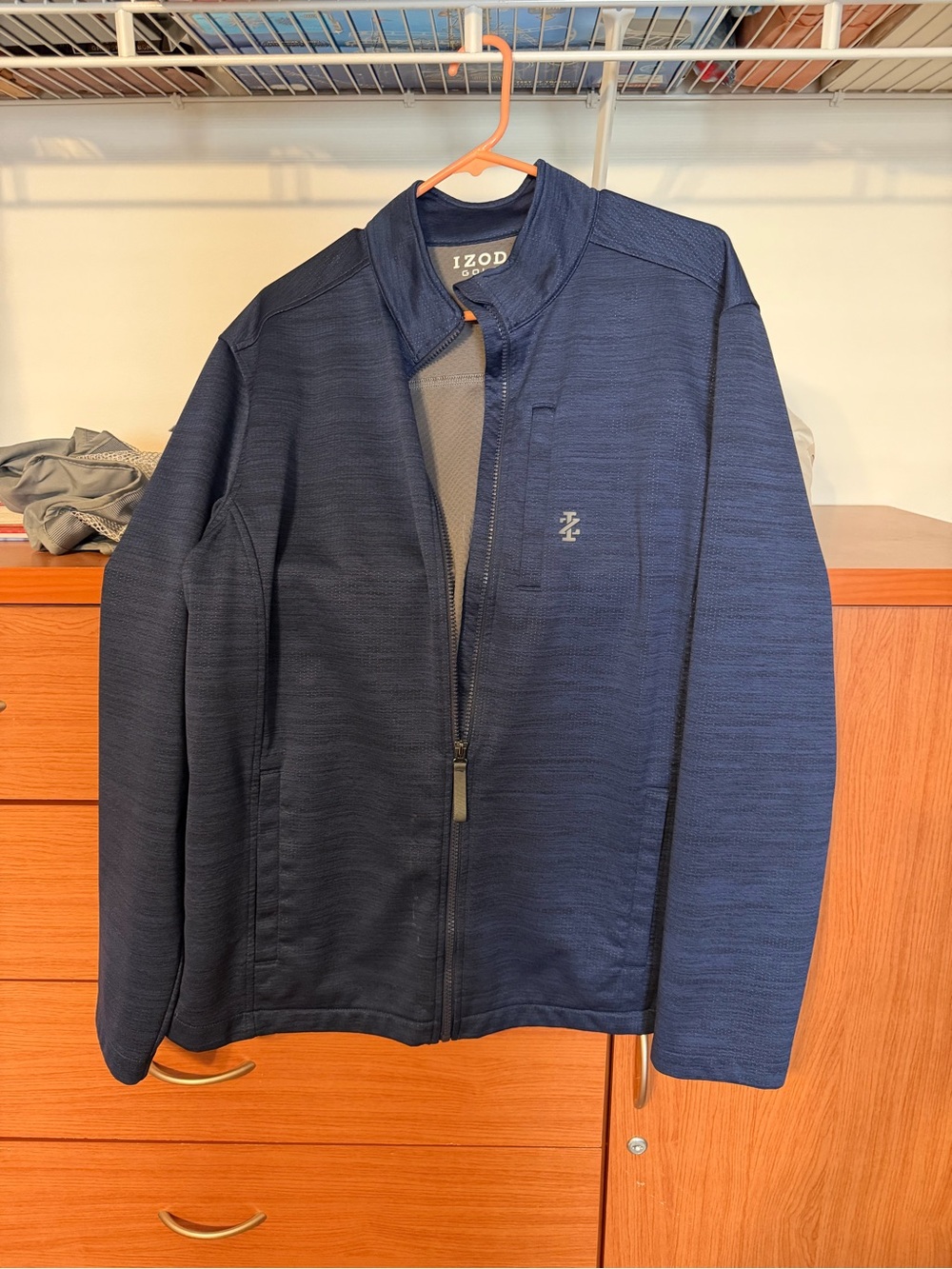 Izod Men's Navy Full-Zip Knit Jacket